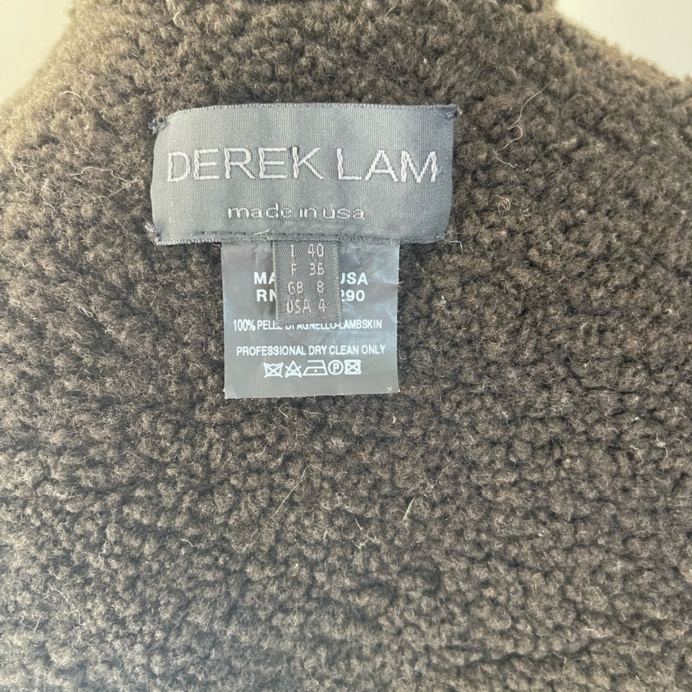 Derek Lam motorcycle biker zip-up vest. Brown. 100% Pelle Di Angelo lambskin. 4 - Picture 10 of 11